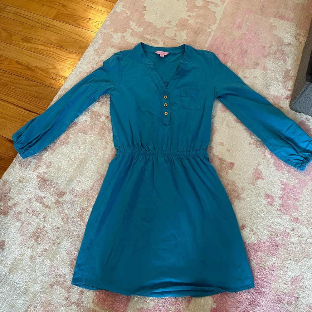 Lilly Pulitzer Beckett Shirt Dress in Ariel Blue Size XS